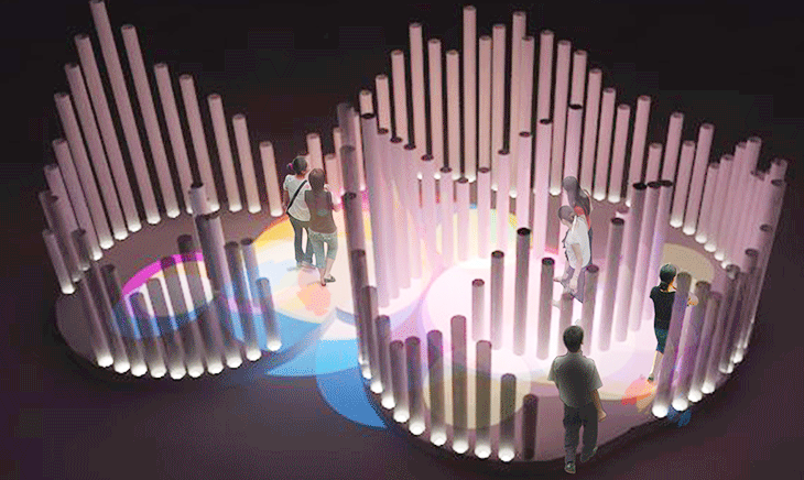 彩色明影子燈光柱 定制