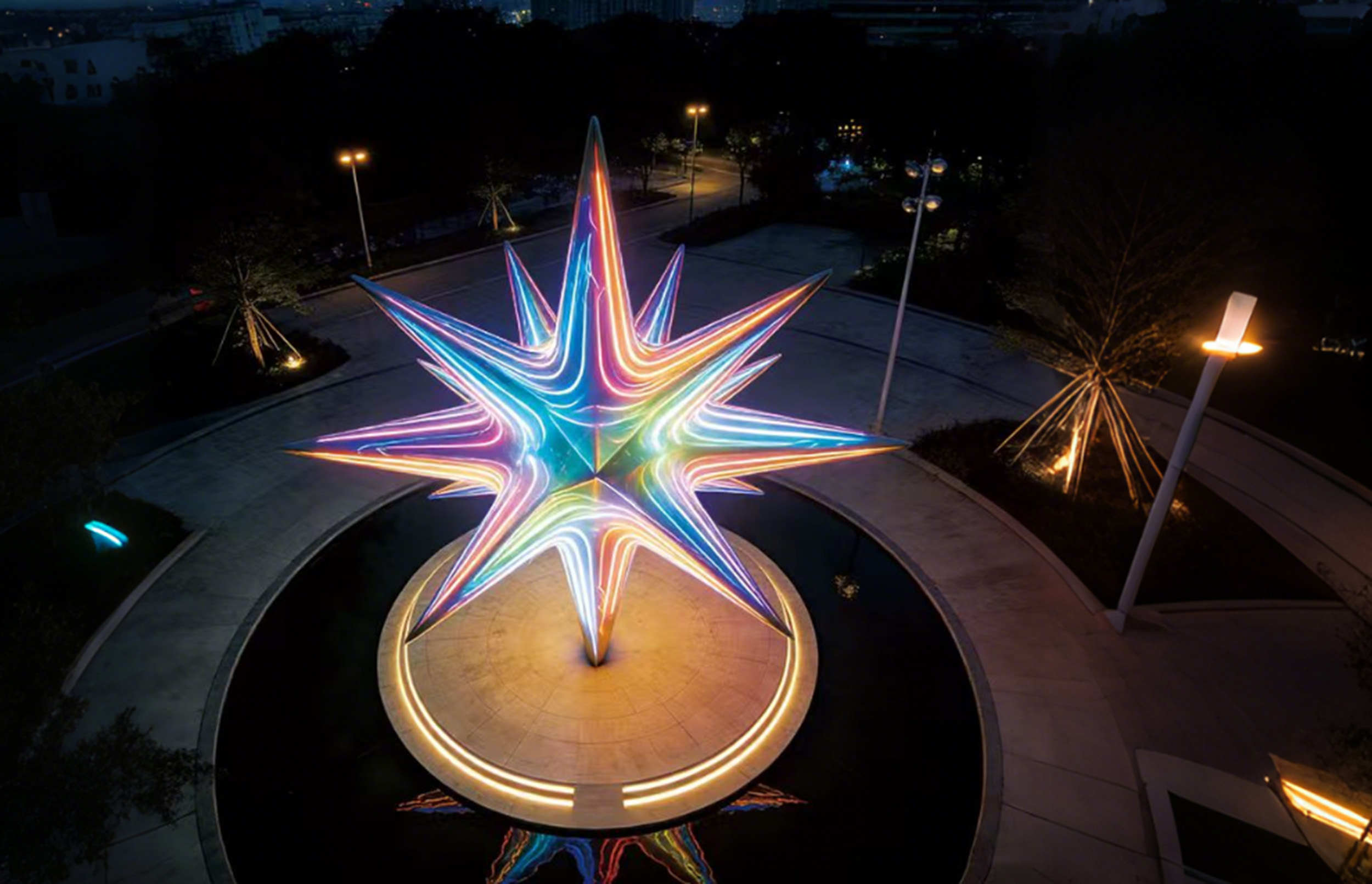 “星芒幻彩” 多角星藝術景觀燈