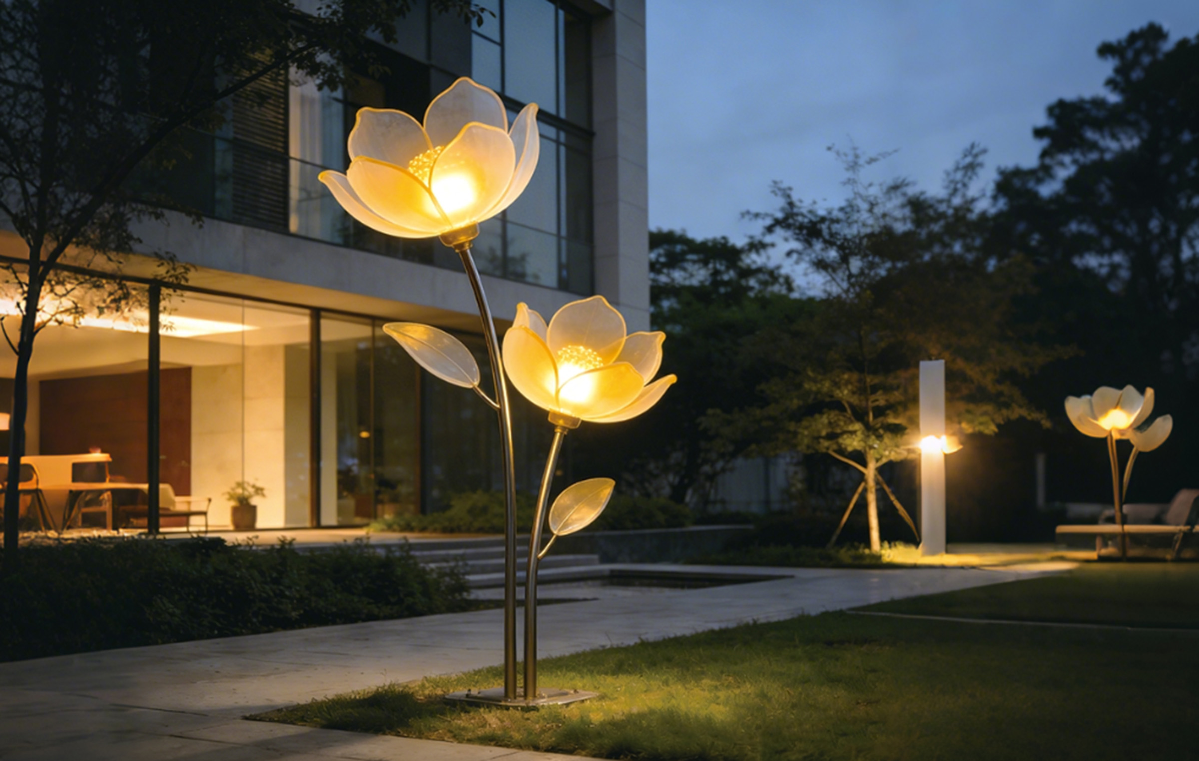 玉瓣花棲?仿生荷花造型戶外景觀燈